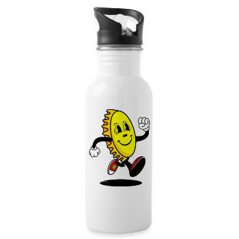 Fröhlicher Flaschenverschluss - Trinkflasche mit integriertem Trinkhalm - Weiß - Rechts