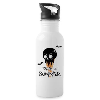Gothic Ästhetik schwarzer Sommer dark wave - Trinkflasche mit integriertem Trinkhalm - Weiß - Rechts