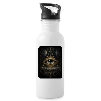 Mystical Divine Eye - Water bottle with straw - white - Right