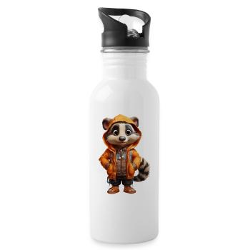 Florian the Badger - Water bottle with straw - white - Right