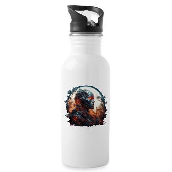 Cyborg resurrection in the jungle. - Water bottle with straw - white - Right