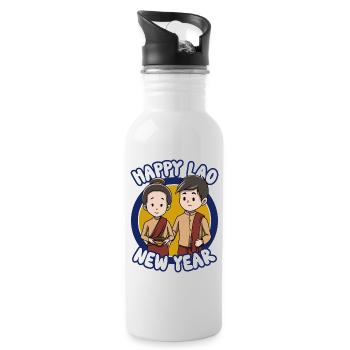 Laos Laote Laoten Lao Neujahr I Geschenk - Trinkflasche mit integriertem Trinkhalm - Weiß - Rechts