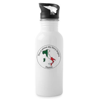 This is where my story begins - Italien - Trinkflasche mit integriertem Trinkhalm - Weiß - Rechts