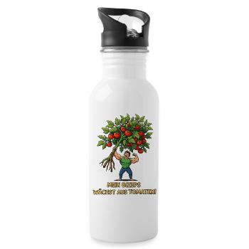 Gardening Sportsman - Water bottle with straw - white - Right
