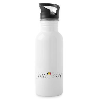 I am a Belgian boy - Trinkflasche mit integriertem Trinkhalm - Weiß - Rechts