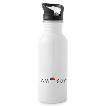 Ich bin Portugiese - Trinkflasche mit integriertem Trinkhalm - Weiß - Rechts