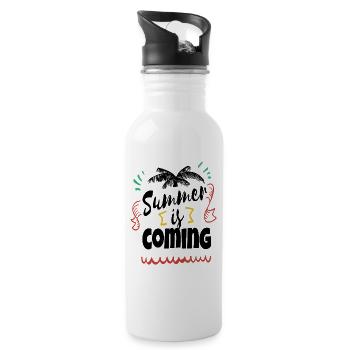 Summer is coming - Water bottle with straw - white - Right