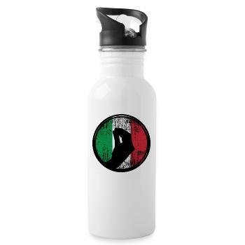Italy Italians hand gesture Italian flag - Water bottle with straw - white - Right