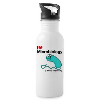 I Love Microbiology - Water bottle with straw - white - Right