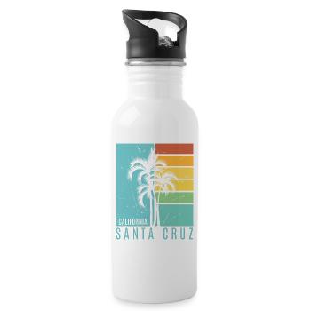 Santa Cruz California vintage rétro Surfer Boarder - Gourde avec paille intégrée - blanc - Droite
