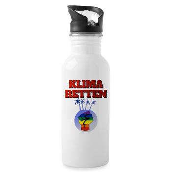 Klima Energie Umwelt Umweltschutz Benzin Diesel bi - Trinkflasche mit integriertem Trinkhalm - Weiß - Rechts