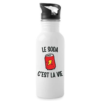 Le soda c'est la vie - Gourde avec paille intégrée - blanc - Droite