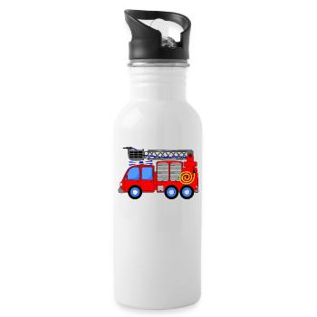 Fire engine children - Water bottle with straw - white - Right