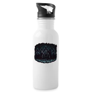 Dunkle Reiter Pixel Style - Trinkflasche mit integriertem Trinkhalm - Weiß - Rechts