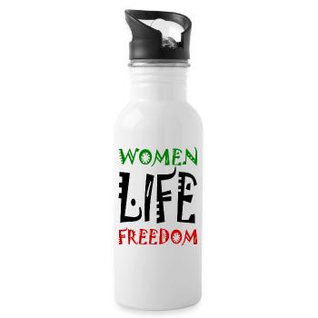 Women life freedom - Water bottle with straw - white - Right