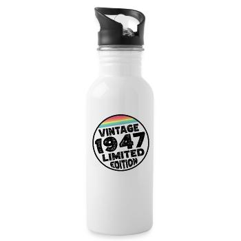 Limited Edition since 1947 Birthday Gift - Water bottle with straw - white - Right