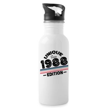Unique Since 1988 Edition Birthday Vintage 1988 - Water bottle with straw - white - Right