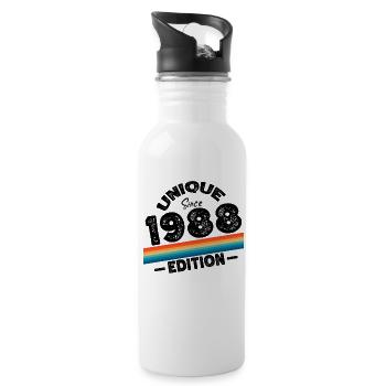 Unique Since 1988 Edition Birthday Vintage 1988 - Water bottle with straw - white - Right