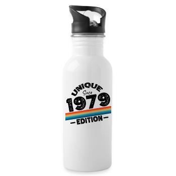 Unique depuis 1979 Edition Anniversaire Millésime 1979 - Gourde avec paille intégrée - blanc - Droite