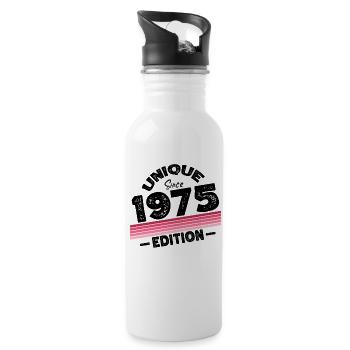 Unique Since 1975 Edition Birthday Vintage 1975 - Water bottle with straw - white - Right