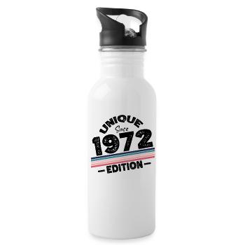 Unique Since 1972 Edition Birthday Vintage 1972 - Water bottle with straw - white - Right