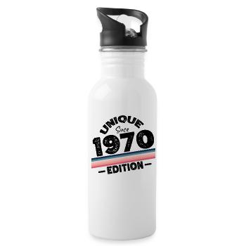 Unique depuis les années 1970 édition anniversaire Vintage des années 1970 - Gourde avec paille intégrée - blanc - Droite