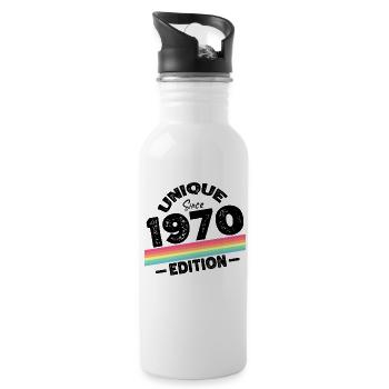 Unique depuis les années 1970 édition anniversaire Vintage des années 1970 - Gourde avec paille intégrée - blanc - Droite