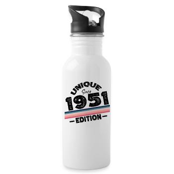 Unique Since 1951 Edition Birthday Vintage 1951 - Water bottle with straw - white - Right