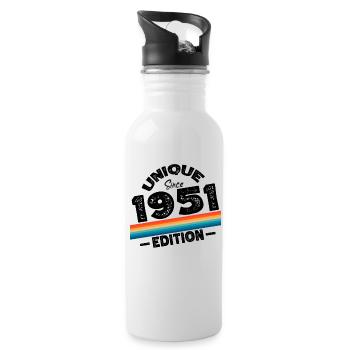 Unique Since 1951 Edition Birthday Vintage 1951 - Water bottle with straw - white - Right