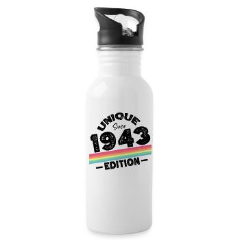 Unique depuis 1943 Edition Anniversaire Millésime 1943 - Gourde avec paille intégrée - blanc - Droite