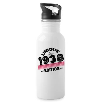 Unique since 1938 Edition Birthday Vintage 1938 - Water bottle with straw - white - Right