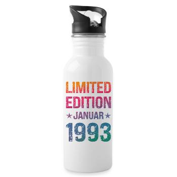 Limited Edition Birthday Party Vintage 1993 - Water bottle with straw - white - Right