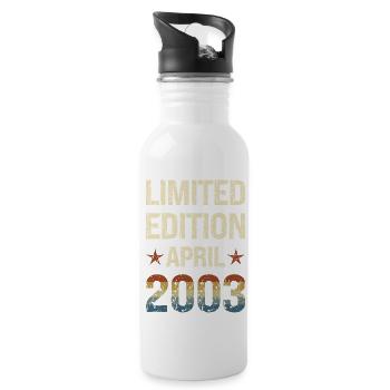 Limited Edition 21 Birthday Party Vintage 2003 - Water bottle with straw - white - Right