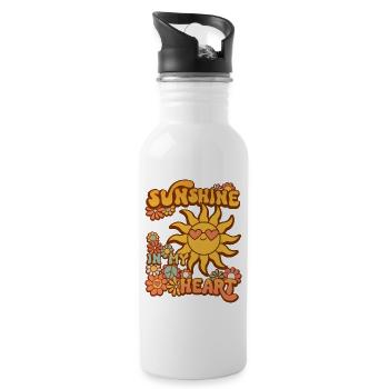 Sunshine in my heart - Water bottle with straw - white - Right