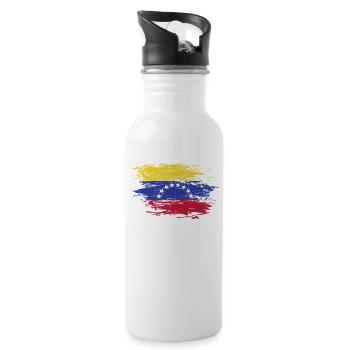 Venezuella flag used - Water bottle with straw - white - Right