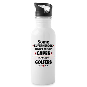 Some heroes don't wear capes, golfers - Water bottle with straw - white - Right