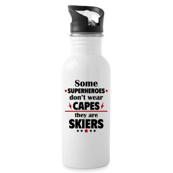 Certains héros ne portent pas de capes, les skieurs - Gourde avec paille intégrée - blanc - Droite