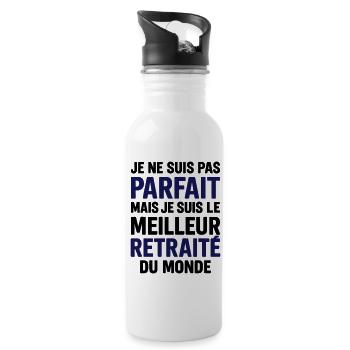 Meilleur retraité cadeau départ à la retraite - Gourde avec paille intégrée - blanc - Droite