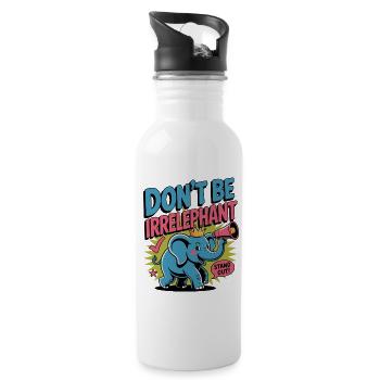 Dont Be Irrelephant - Water bottle with straw - white - Right