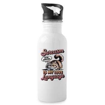Sarcasm Is My Love Language - Water bottle with straw - white - Right