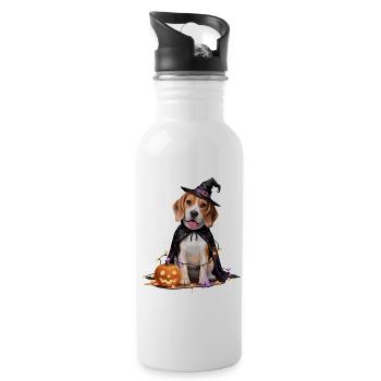 Beagle Chien Halloween - Gourde avec paille intégrée - blanc - Droite