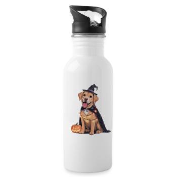 Labrador Chien Halloween - Gourde avec paille intégrée - blanc - Droite