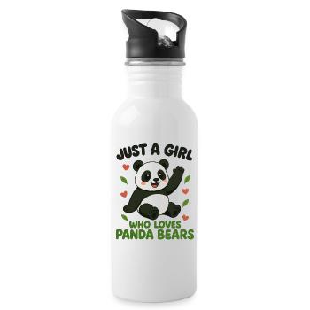 Pandas mignons, juste une fille qui aime les pandas - Gourde avec paille intégrée - blanc - Droite