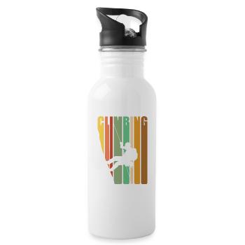 Klettern Retro Vintage - Trinkflasche mit integriertem Trinkhalm - Weiß - Rechts