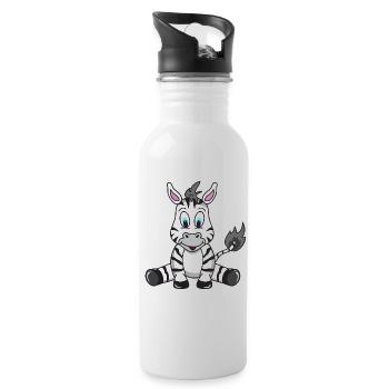Zebra - Trinkflasche mit integriertem Trinkhalm - Weiß - Rechts