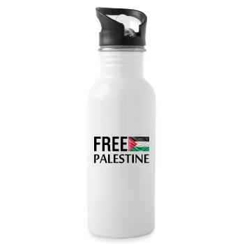 Free Palestine Free Palestine Free Palestine - Gourde avec paille intégrée - blanc - Droite