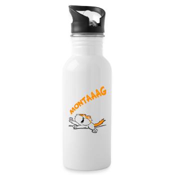 Montag - Trinkflasche mit integriertem Trinkhalm - Weiß - Rechts