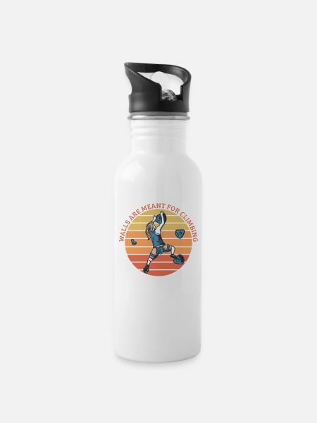 Climbing Walls Are Meant For Climbing - Water bottle with straw - white