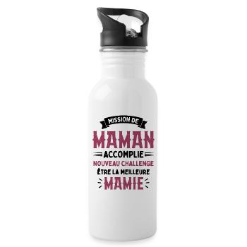 Mission de maman accomplie mamie annonce grossesse - Gourde avec paille intégrée - blanc - Droite