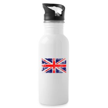 | du drapeau de l’Union Jack | du drapeau britannique Drapeau britannique - Gourde avec paille intégrée - blanc - Droite